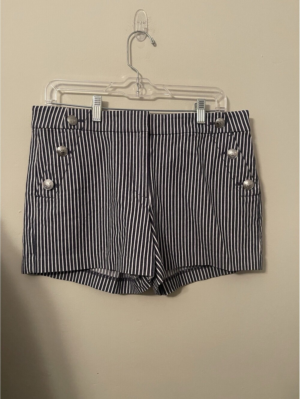 LOFT Riviera Short Sailor Shorts Women’s Size 6 Blue/White Striped Button
